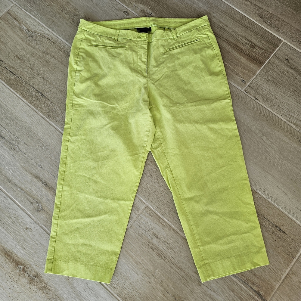 Lane Bryant Vibrant Lime Green Crop Pants Size 18